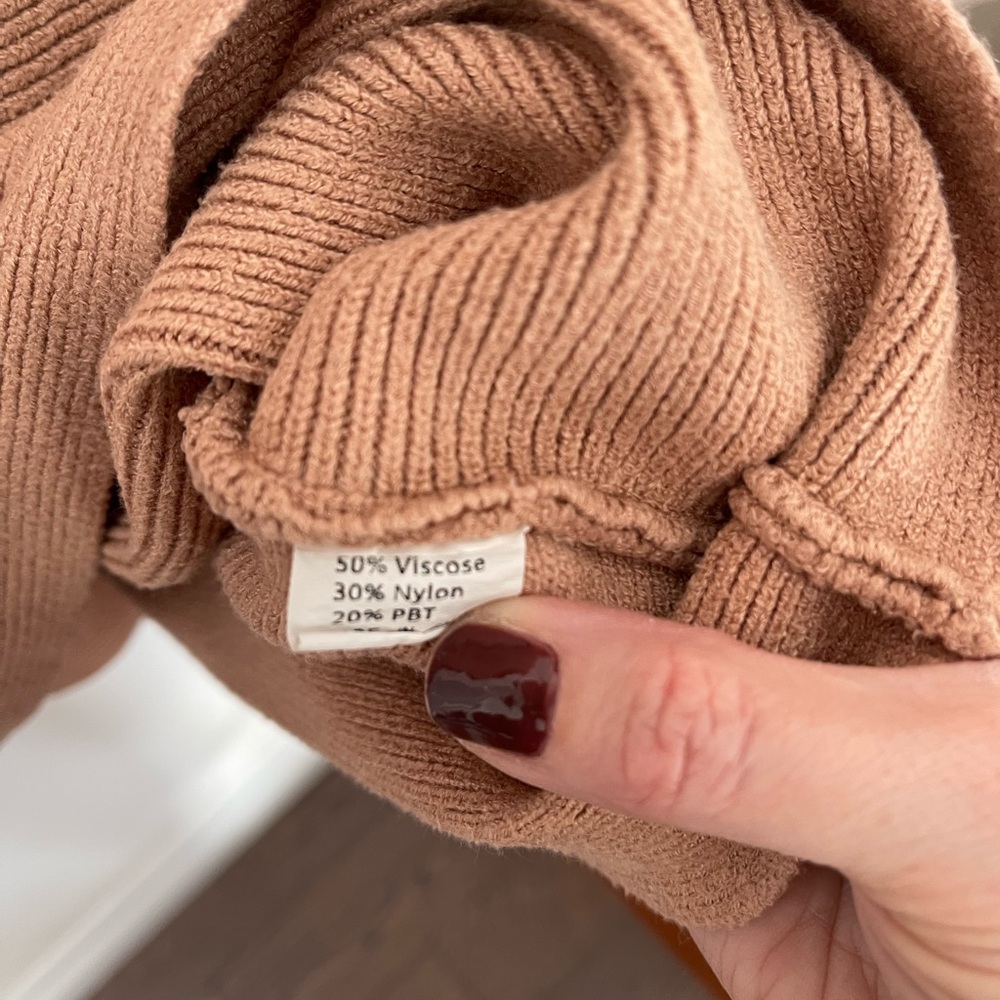 Amazon Women's Cowl Neck Sweater in Soft Brown - Picture 4 of 4